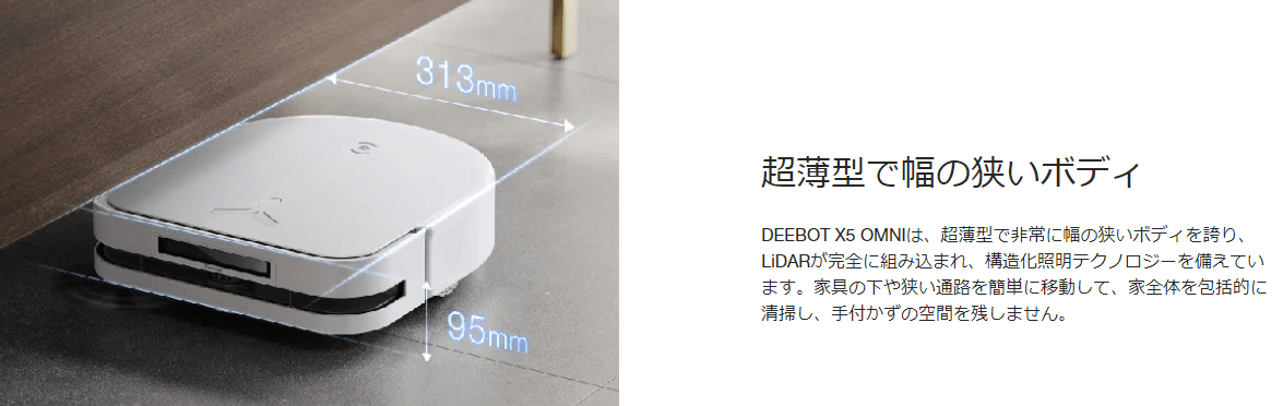 超薄型のボディ