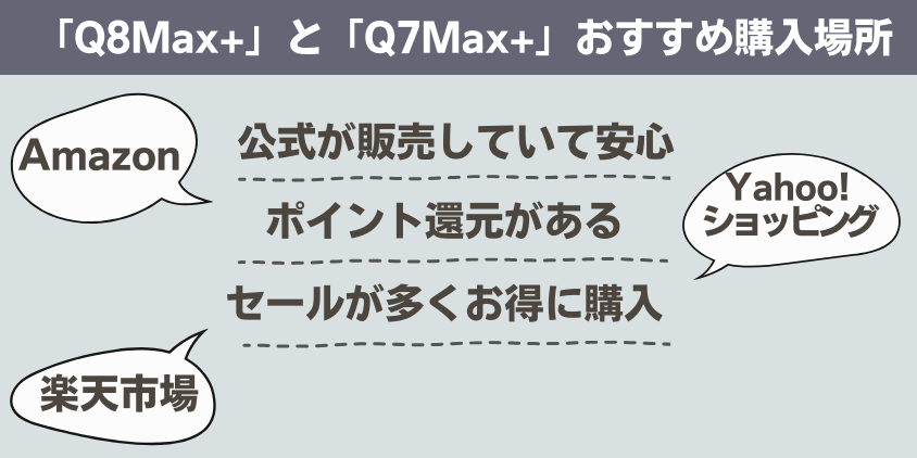 ロボロック　Q8Max+　Q7Max+ 　おすすめ購入場所