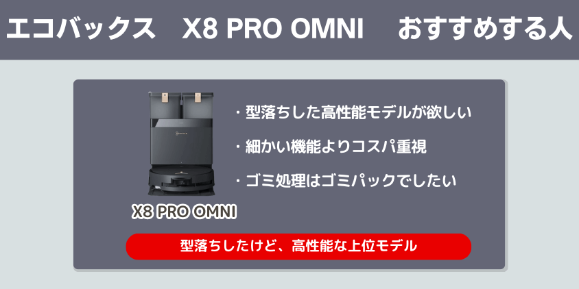 エコバックス　X8 PROOMNI 　おすすめする人