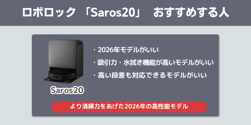 ロボロック　Saros20　おすすめする人